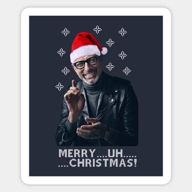 Jeff Goldblum Merry Uh Christmas Sticker by Nova5